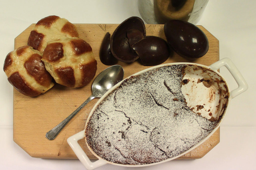 Easter bread and butter pudding