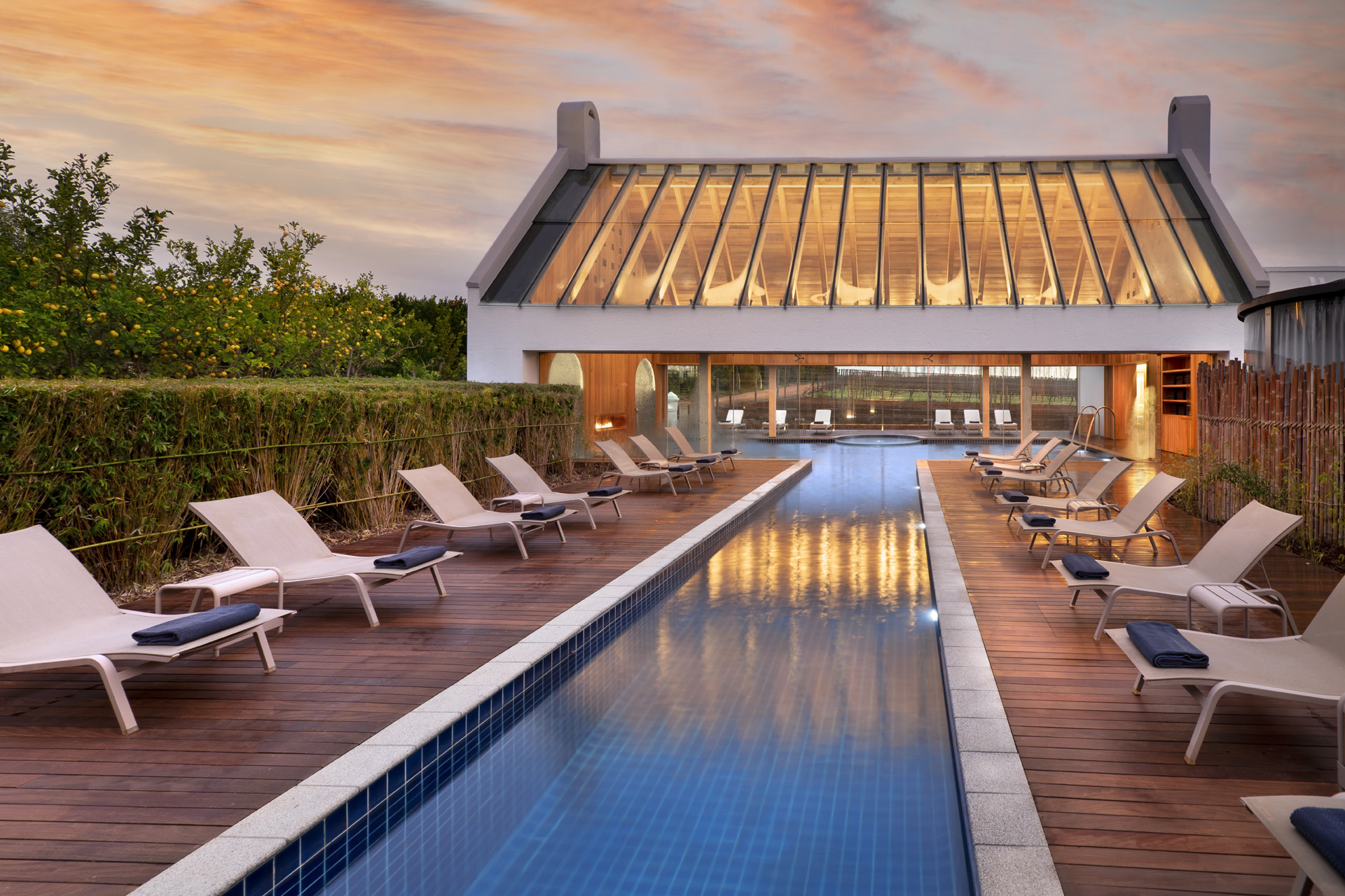 The Spa at Babylonstoren at dusk
