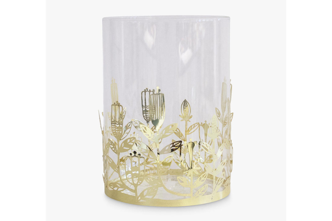 Pluto Produkter floral glass and gold lantern from John Lewis