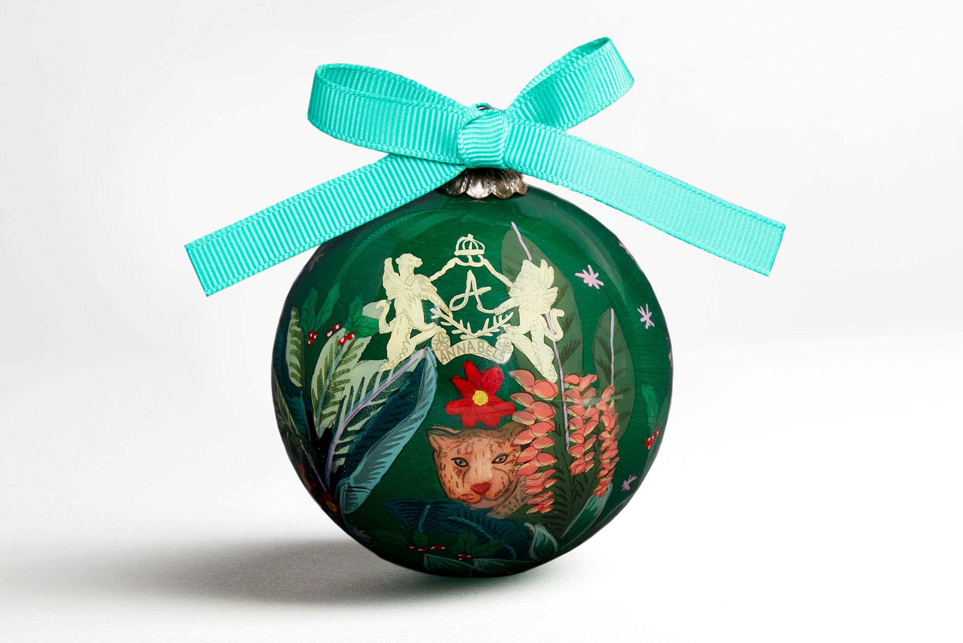 Handpainted Annabel's Glass Christmas Tree Bauble
