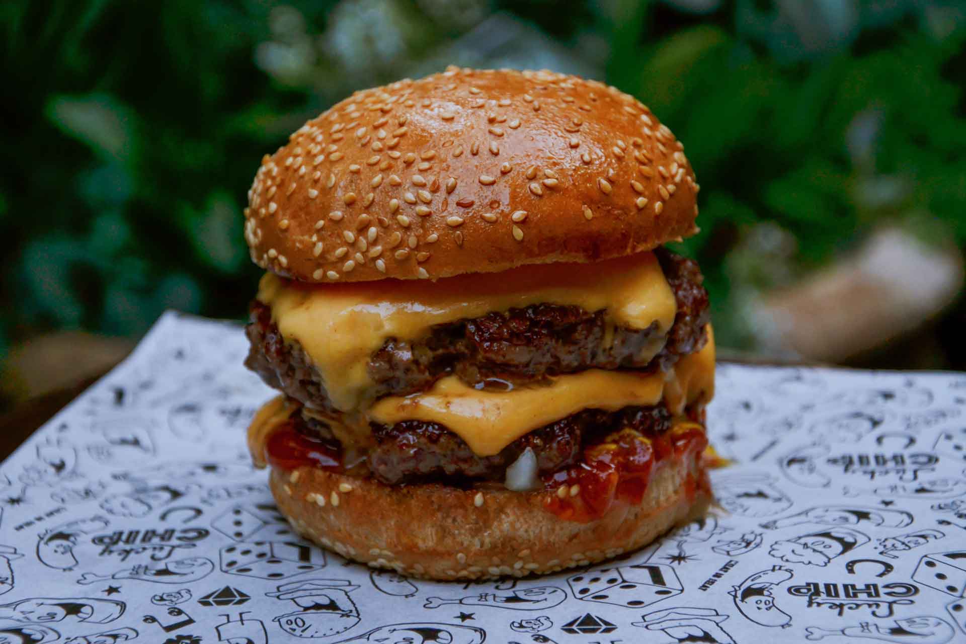 Burger at Lucky Chip