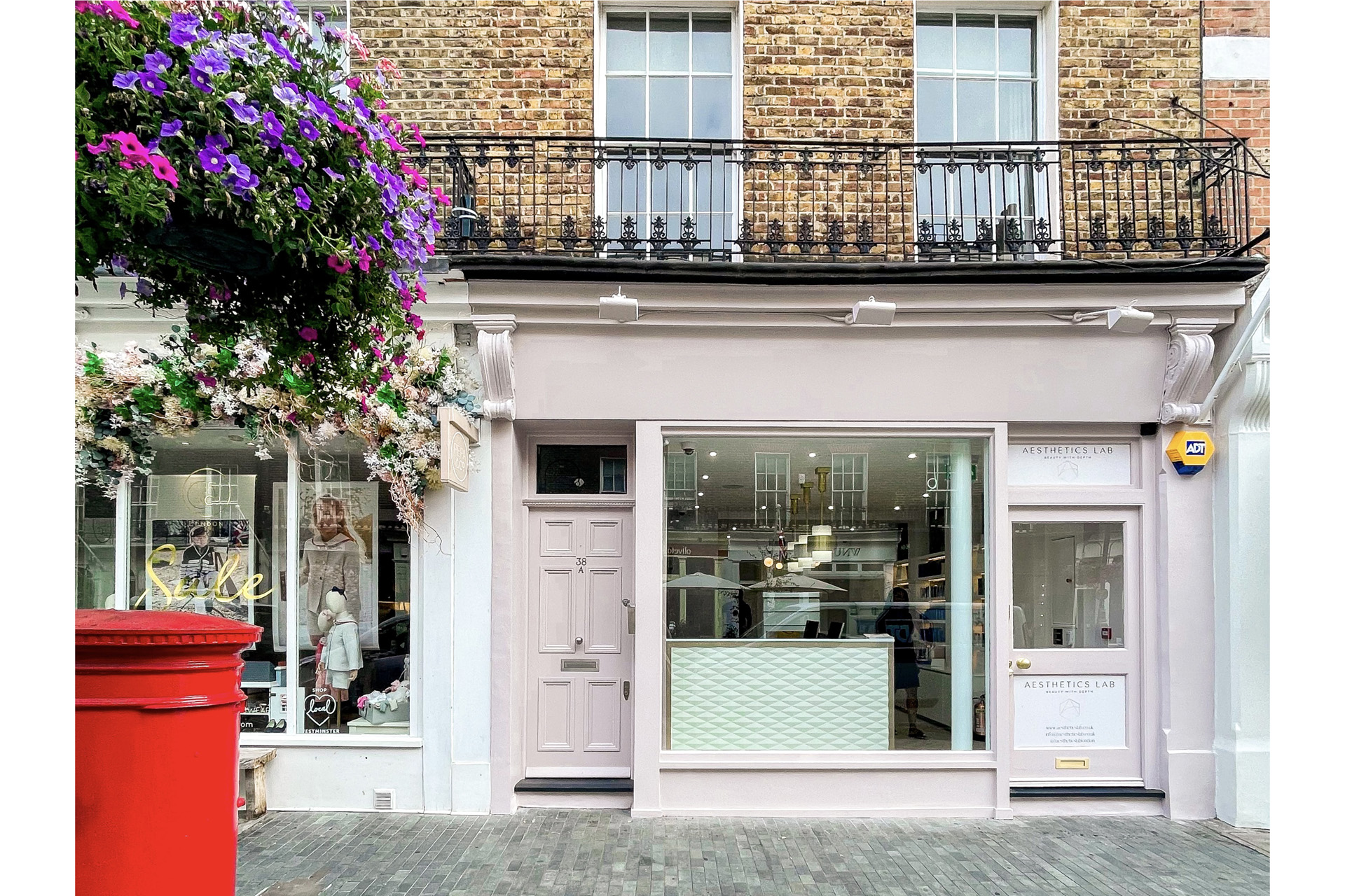 The exterior of Aesthetics Lab, a wellness boutique in London