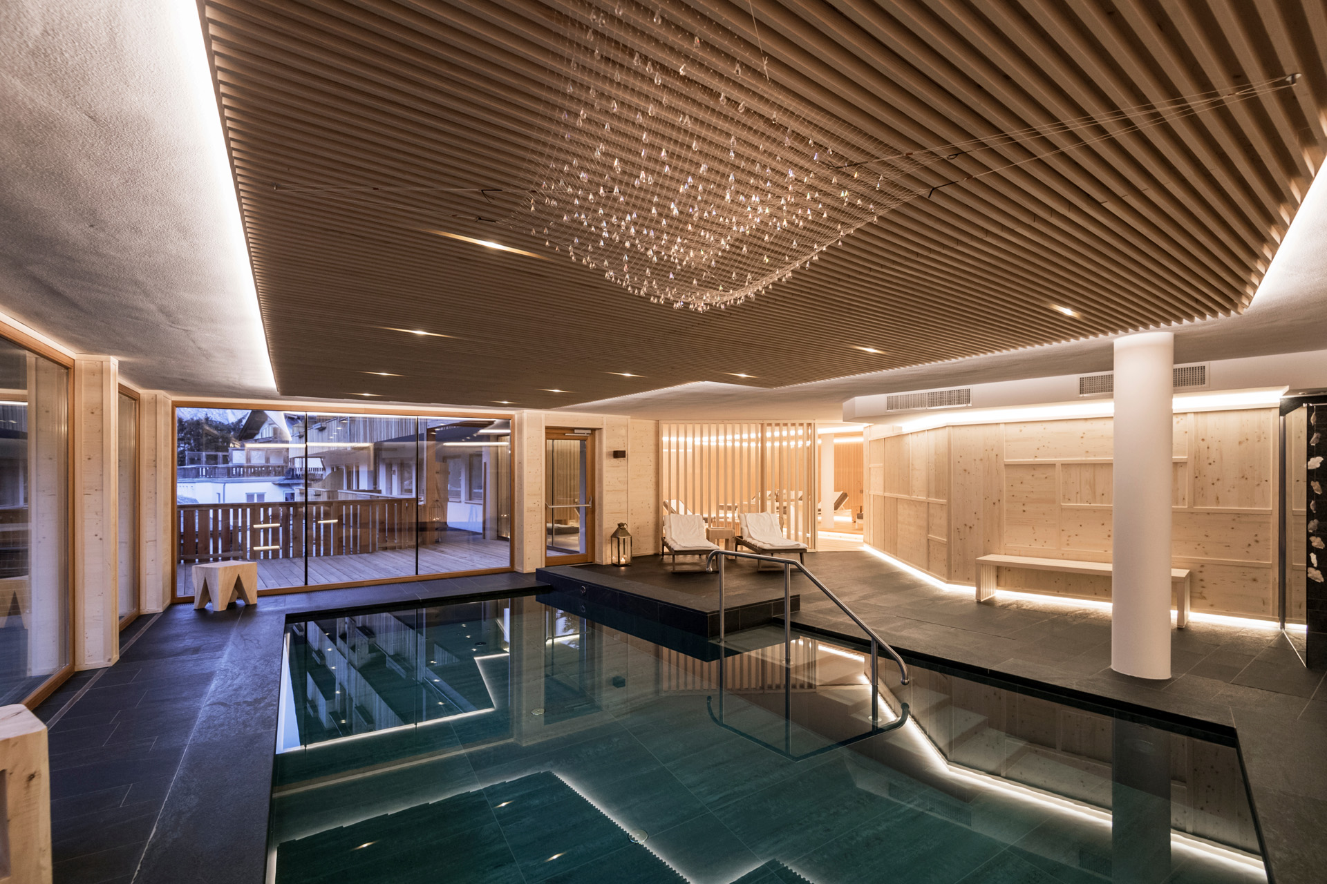 Indoor pool at the adults-only spa