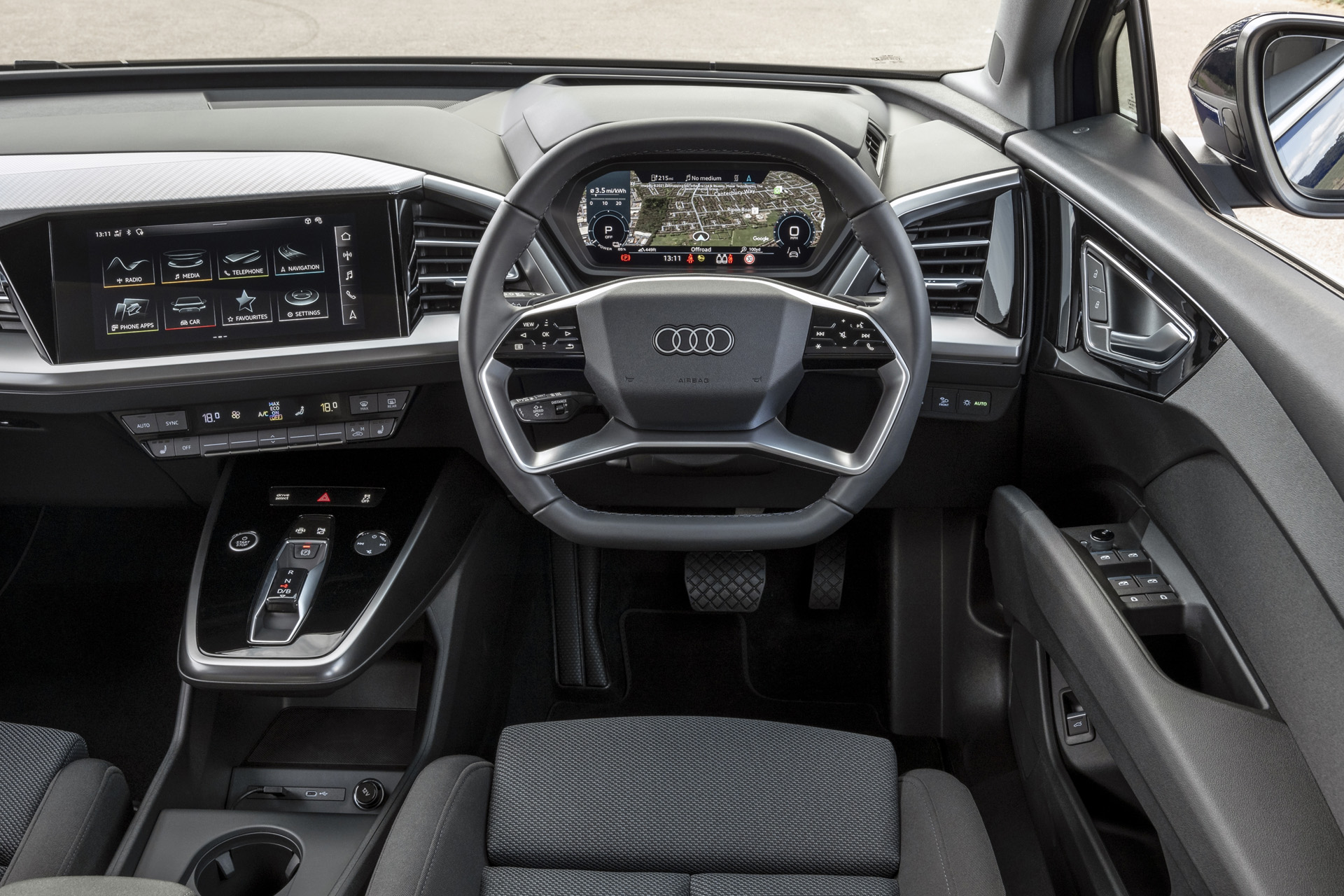 The Audi Q4 Sportback e-tron steering wheel