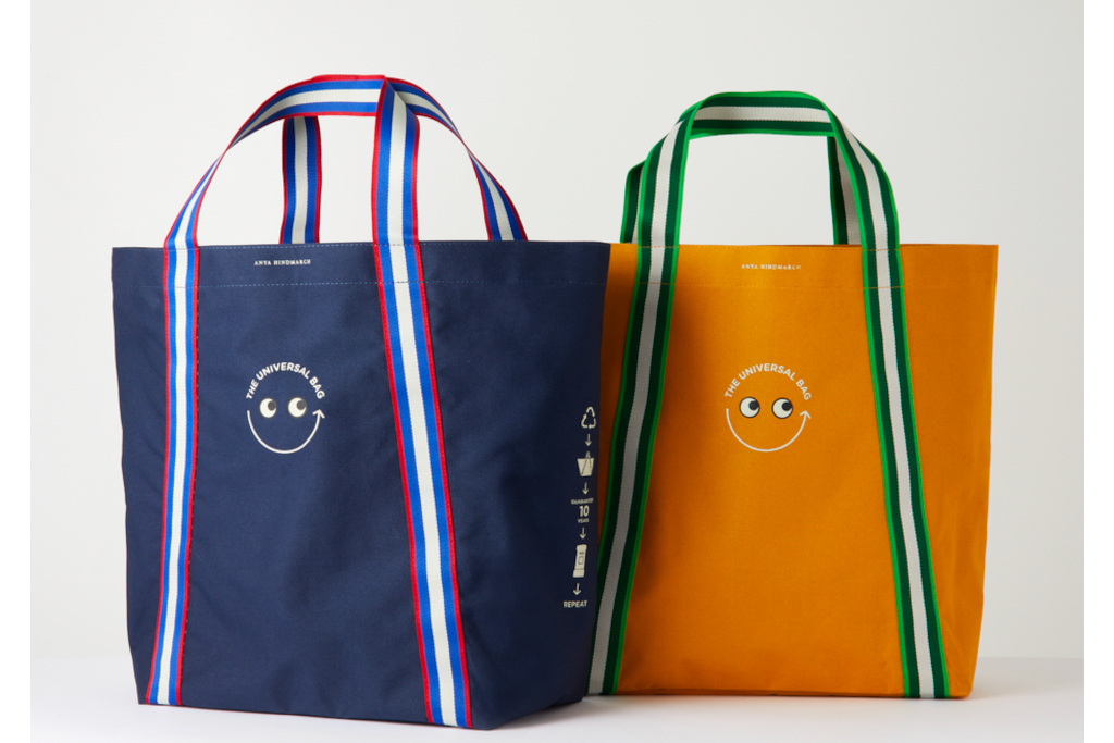 Blue and orange bags