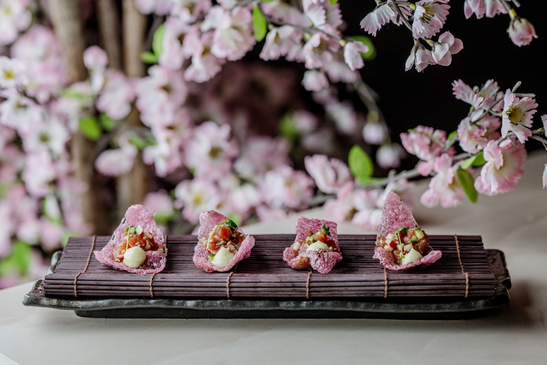 Tuna sashimi flower from Tattu London, a Chinese restaurant