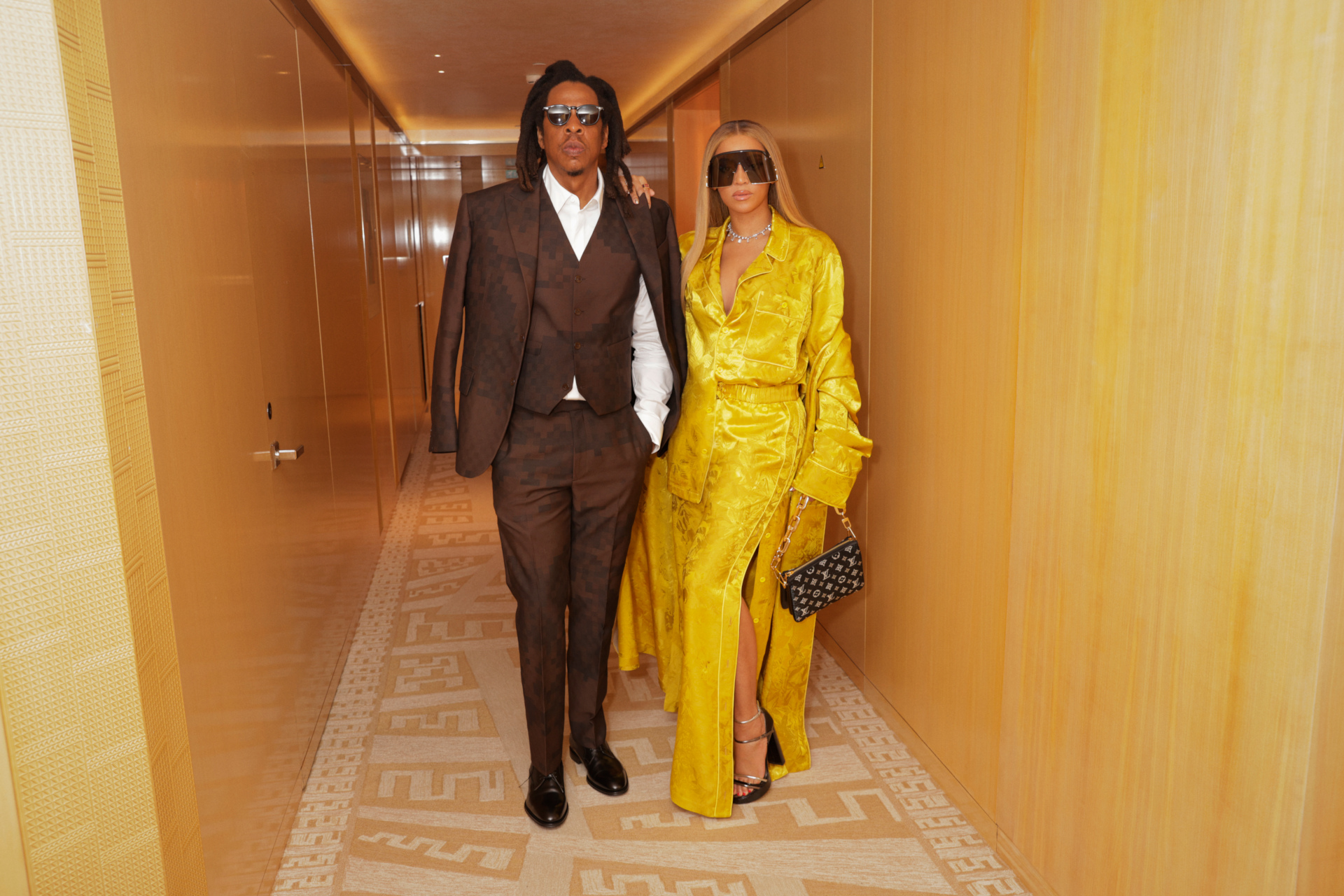 Jay-Z and Beyonce at Louis Vuitton SS24 Menswear Show