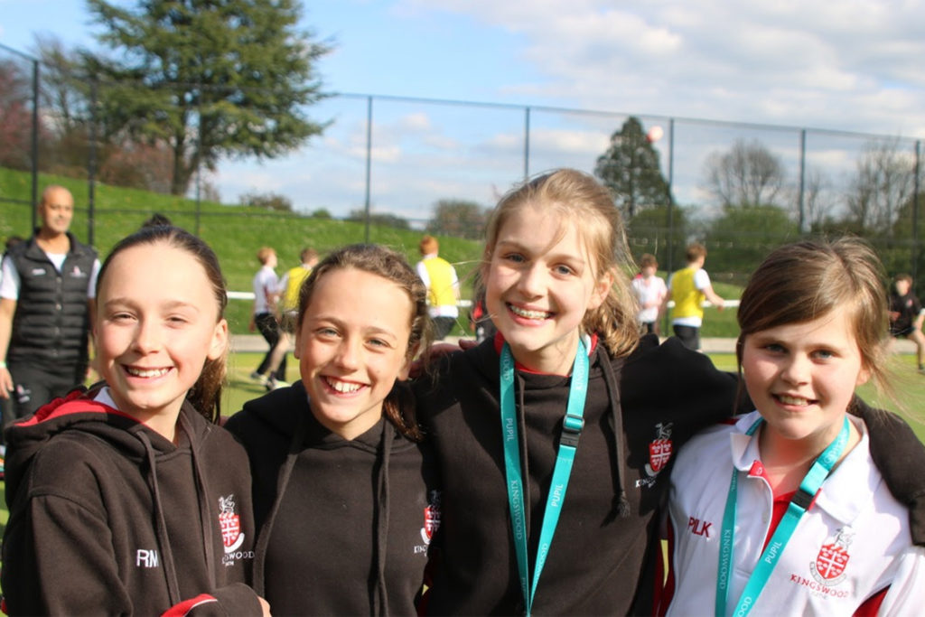Pupils taking part in the Charity Rugby Festival