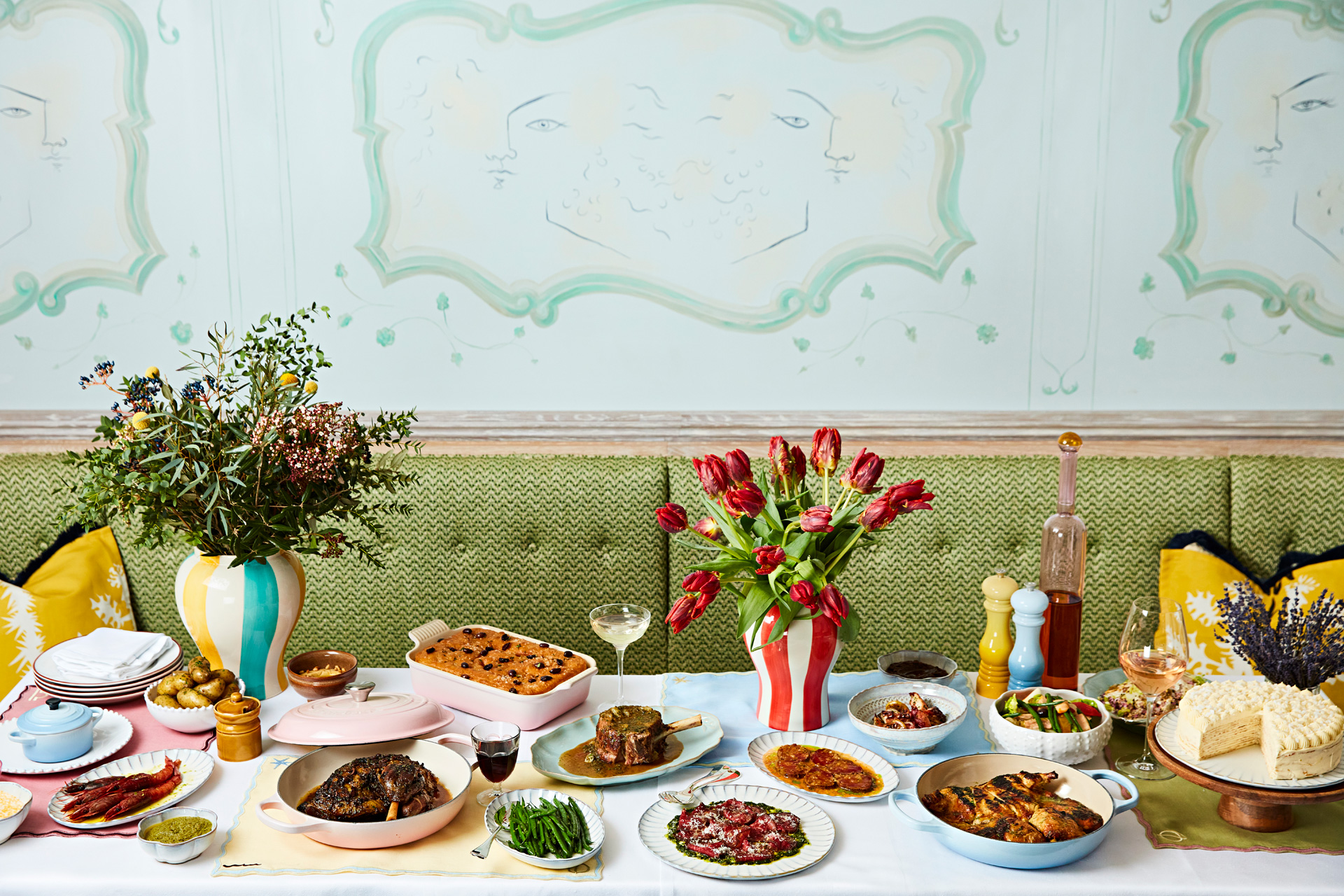 Food spread at Socca