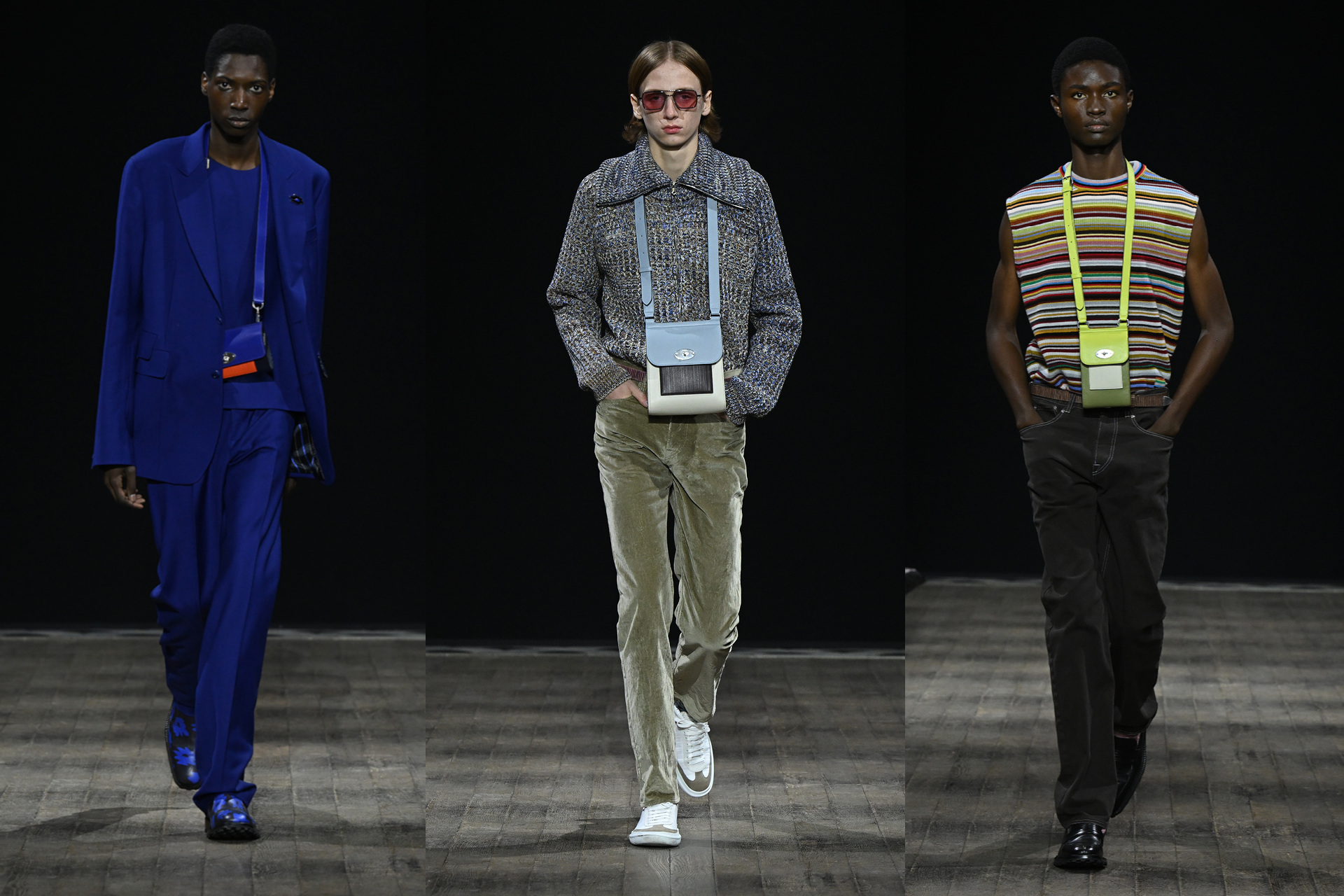 Men walking the runway for Paul Smith AW23