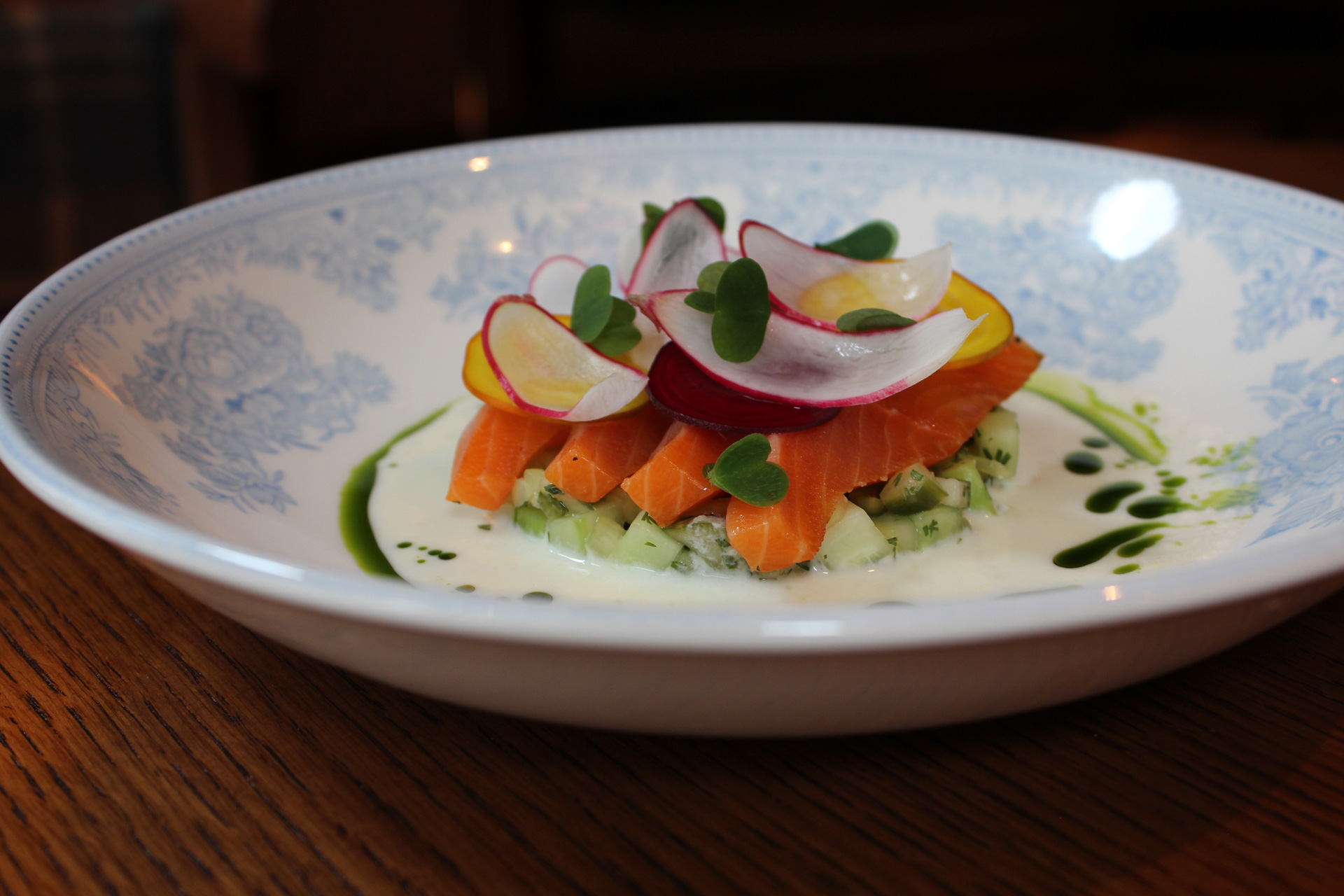 Smoked chalk stream trout