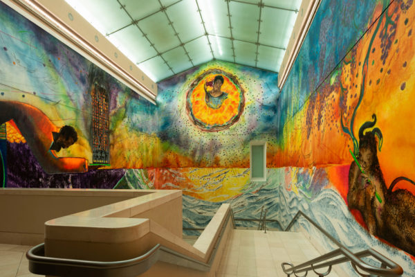 Chris Ofili's vibrant mural commemorating the Grenfell Tower fire.