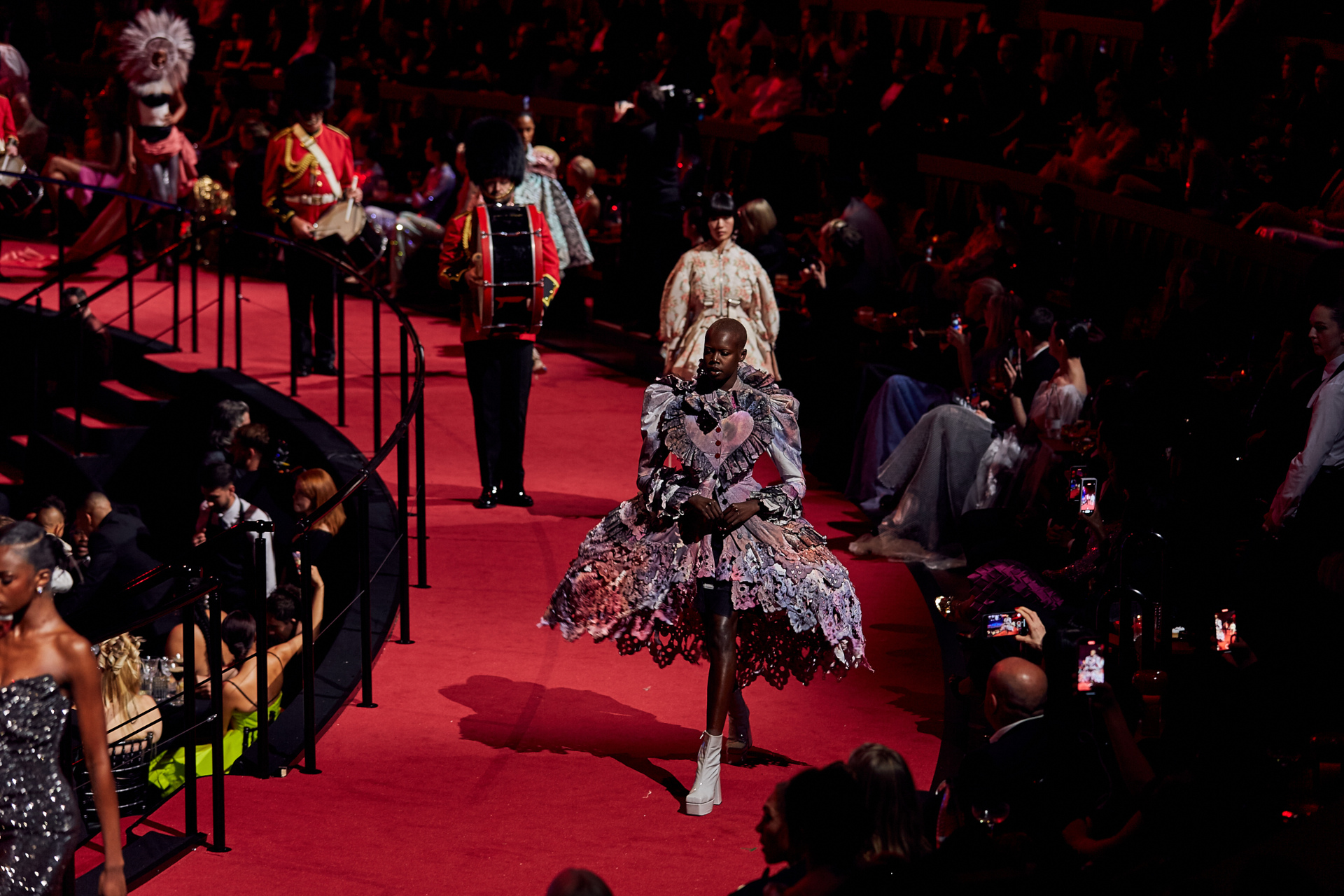 Models walking runway at awards show